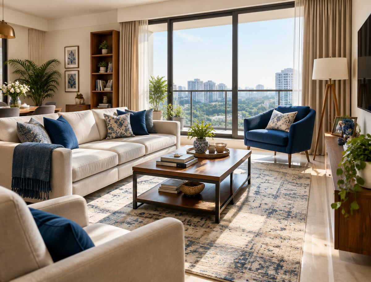 Bright modern apartment living room